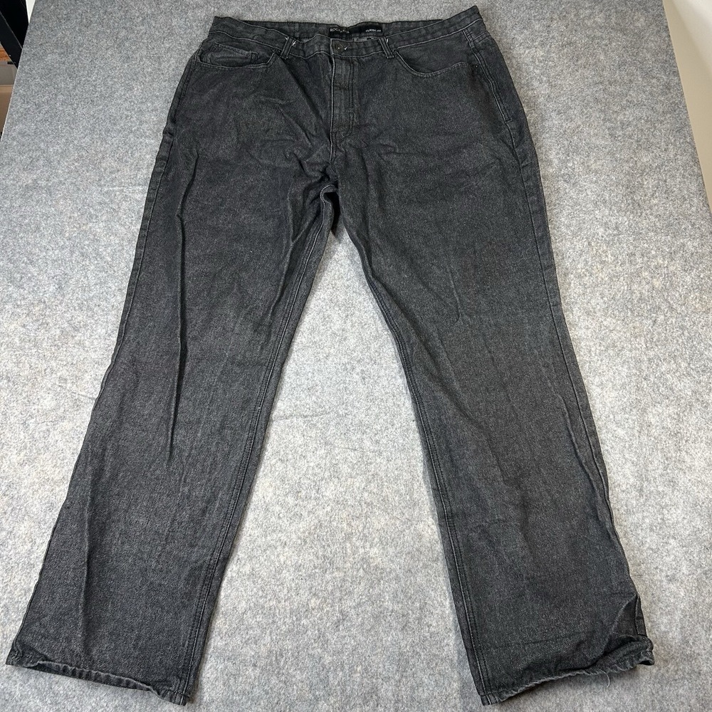 Rocawear Mens Jeans Double R 42X33 Dark Wash Classic Fit Baggy Y2K 90s Flap